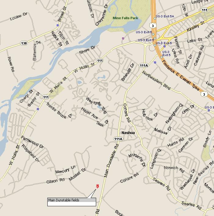 Map of fields at Main Dunstable
